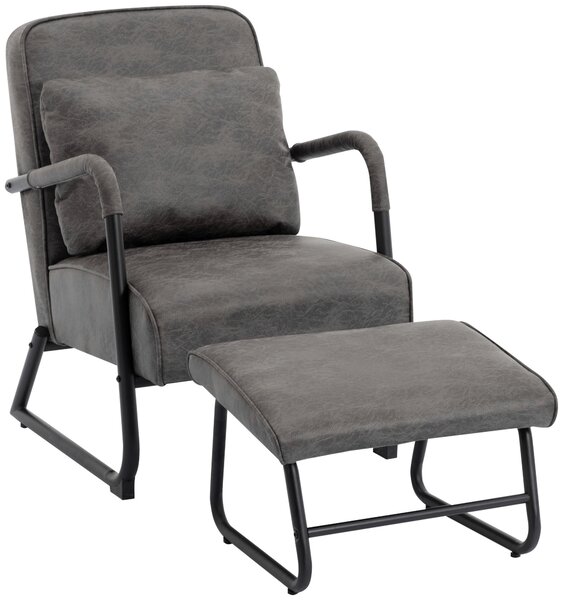 RELAXAČNÍ KŘESLO S TABURETEM, textil, šedá Livetastic - Online Only křesla & taburety, Online Only