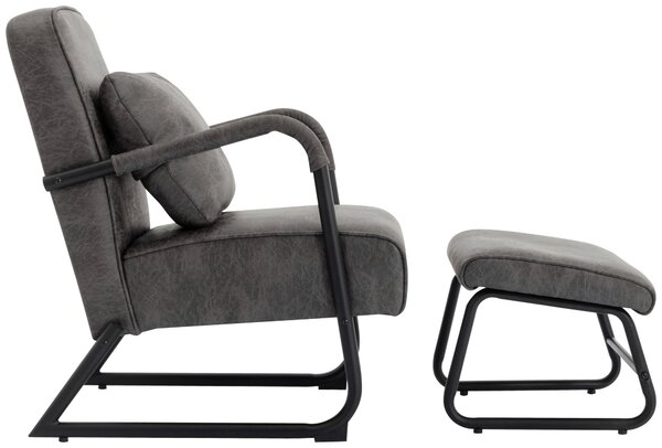 RELAXAČNÍ KŘESLO S TABURETEM, textil, šedá Livetastic - Online Only křesla & taburety, Online Only