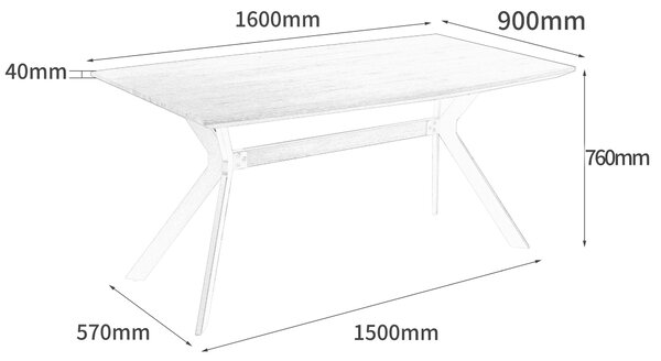 JÍDELNÍ STŮL, přírodní barvy, 160/90/76 cm MID.YOU - Online Only jídelní stoly, Online Only