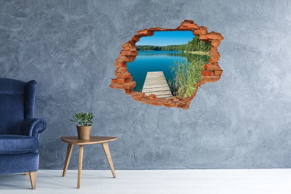Díra 3D ve zdi na stěnu Molo nad jezerem nd-c-119795529