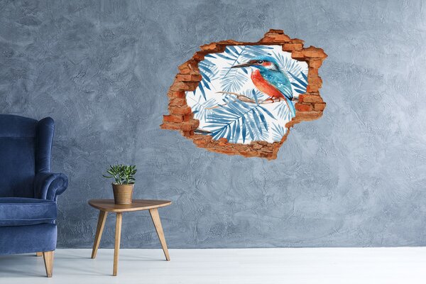 Díra 3D fototapeta nálepka Rostliny a pták nd-c-119518845