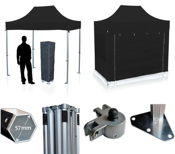 Nůžkový párty stan RedX® PROFI EXTREME 2x3 m (Nejbytelnější nůžkový párty stan 2x3 m na trhu - dostupný ve 2 barvách a možností vlastního potisku)