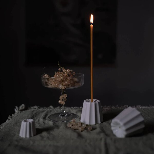 OVO Things Porcelánový svícen Canele Glossy - Large OVO103