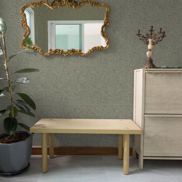 Tapety Šedozelená textura tkaniny, vzor lněné mřížky, Tapety loft, a00235 : uwalls.cz