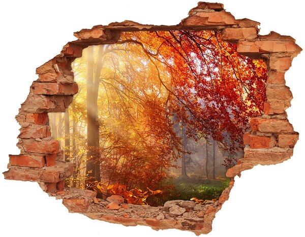 Díra 3D ve zdi nálepka Podzimní les nd-c-122248477