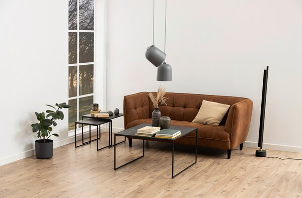 KONFERENČNÍ STOLEK, černá, kov, kompozitní dřevo, 80/80/48 cm Hom`in - Konferenční stolky