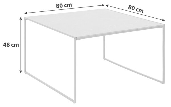 KONFERENČNÍ STOLEK, černá, kov, kompozitní dřevo, 80/80/48 cm Hom`in - Konferenční stolky