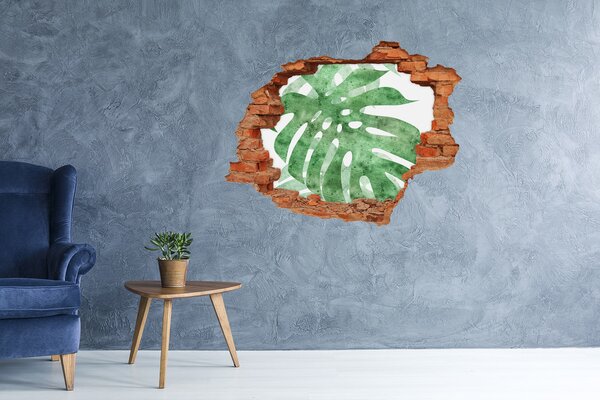 Nálepka 3D díra na zeď beton Monstera nd-c-124503131