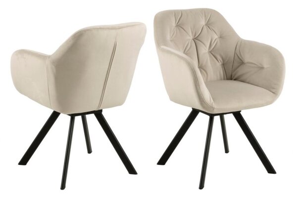 Béžová Židle s opěrkou Lola − hnědá 81,5 × 57,5 × 61,5 cm ACTONA