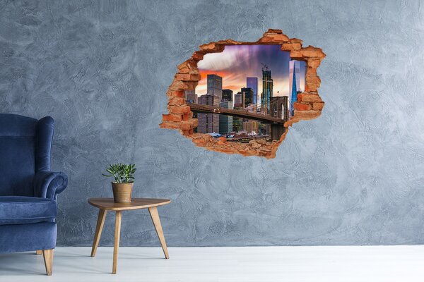 Fototapeta díra na zeď 3D Manhattan New York nd-c-126533633