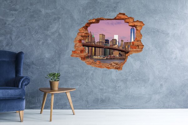 Fototapeta díra na zeď 3D Manhattan New York nd-c-127196393