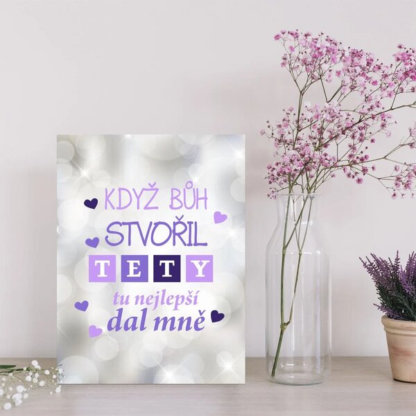 Sablio Dárková cedulka Když Bůh stvořil tety: 30x40 cm