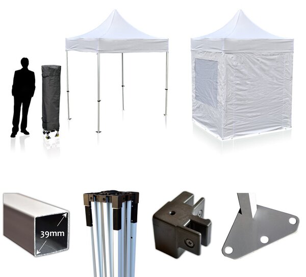 Nůžkový párty stan RedX® HOBBY 2x2 m (Kvalitní nůžkový stan 2x2 m - dostupný ve 4 barvách a možností vlastního potisku)