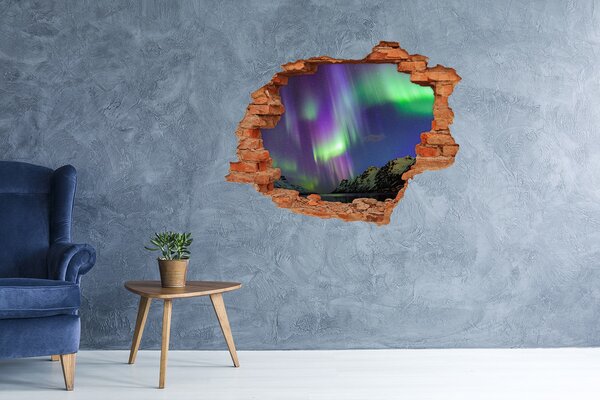 Díra 3D ve zdi nálepka Polární záře nd-c-130538510