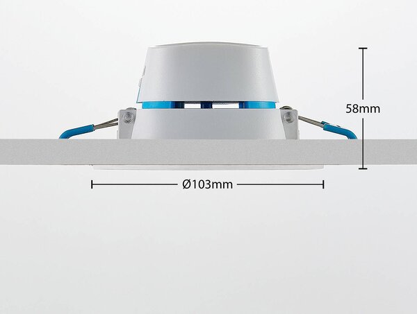 Arcchio LED vestavné světlo Milaine, bílé, stmívatelné, sada 10 kusů, stmívatelný, Bílá / opál, Koupelna, Plast, Moderní, Podhledové stropní svítidlo