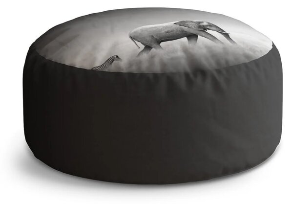 Sablio Taburet Circle Slon a zebra: 38x48 cm