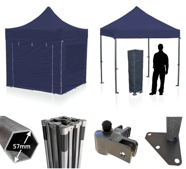 Nůžkový párty stan RedX® PROFI EXTREME COMPOSITE 3x3 m (Plně profesionální párty stan 3x3 m ve verzi s pevnou kompozitovou konstrukcí - dostupný v 16)