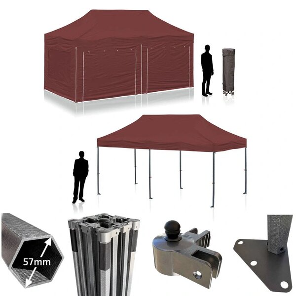 Nůžkový párty stan RedX® PROFI EXTREME COMPOSITE 3x6 m (Plně profesionální párty stan 3x6 m ve verzi s pevnou kompozitovou konstrukcí - dostupný v 14)