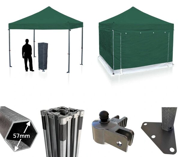 Nůžkový párty stan RedX® PROFI EXTREME COMPOSITE 4x4 m (Plně profesionální párty stan 4x4 m ve verzi s pevnou kompozitovou konstrukcí - dostupný v 8)
