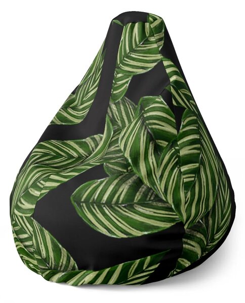 Sablio Sedací vak Pear Abstrakce listů - 70 x 95 x 15 cm