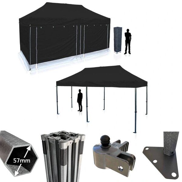 Nůžkový párty stan RedX® PROFI EXTREME COMPOSITE 4x8 m (Plně profesionální párty stan 4x8 m ve verzi s pevnou kompozitovou konstrukcí - dostupný v 8)