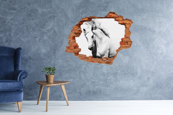 Fototapeta díra na zeď Bílý kůň nd-c-14270832