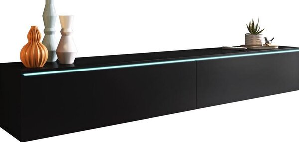 NÍZKÁ KOMODA, barvy grafitu, 180/30/33 cm P & B, Online Only