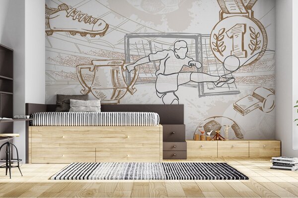Fototapety Fotbalové atributy, Fototapety teen room, Fototapety fotbalové, w04108v1 : uwalls.cz