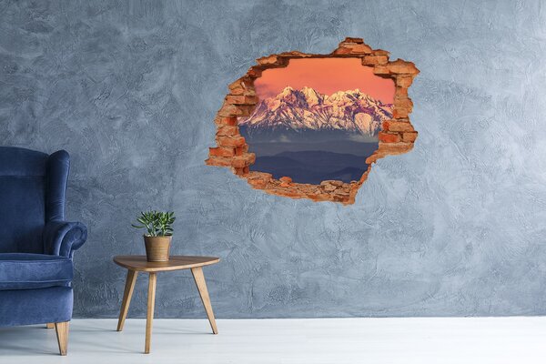 Díra 3D ve zdi nálepka Východ slunce Tatry nd-c-158378613