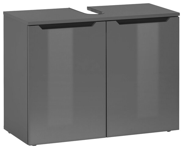 SKŘÍŇKA POD UMYVADLO, černá, vysoce lesklá antracitová, antracitová, 80/60/35 cm home24 - Koupelnové série, Online Only