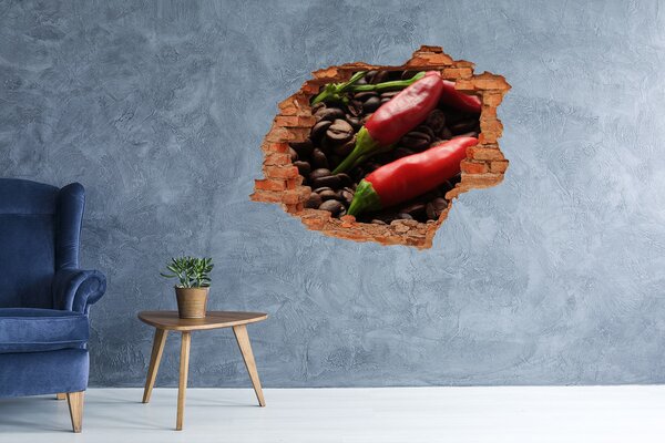 Nálepka 3D díra na zeď Chilli a kváa nd-c-171908547