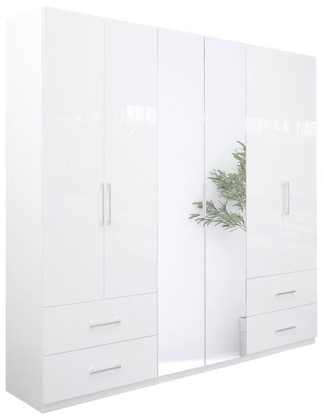 ŠATNÍ SKŘÍŇ, bílá, vysoce lesklá bílá, 269/211/55 cm Boxxx - Šatní skříně, Online Only