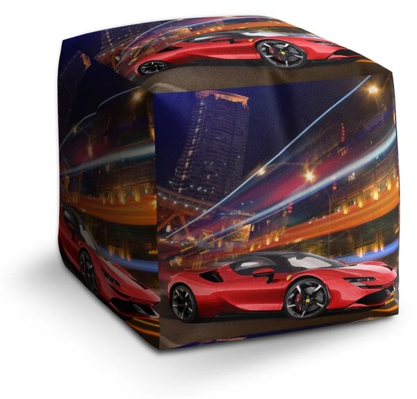 Sablio Taburet Cube Ferrari na ulici - 40x40x40 cm