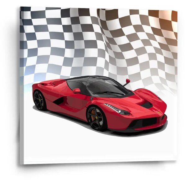 Sablio Obraz Ferrari Závodní vlajka - 50x50 cm