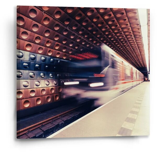 Sablio Obraz Metro v barevné stanici - 50x50 cm