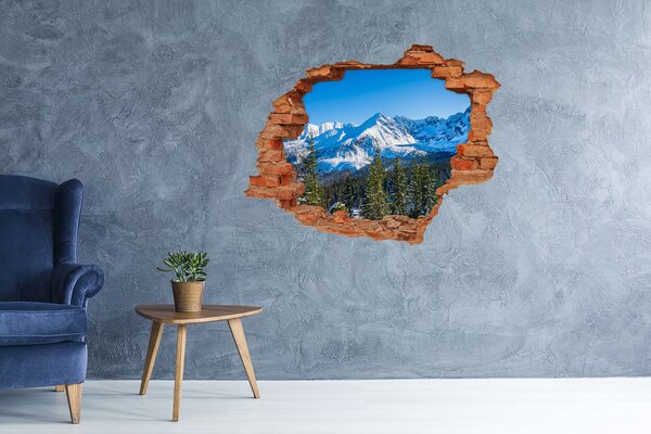 Díra 3D ve zdi nálepka Panorama Tatry nd-c-181484516