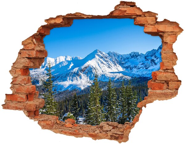 Díra 3D ve zdi nálepka Panorama Tatry nd-c-181484516
