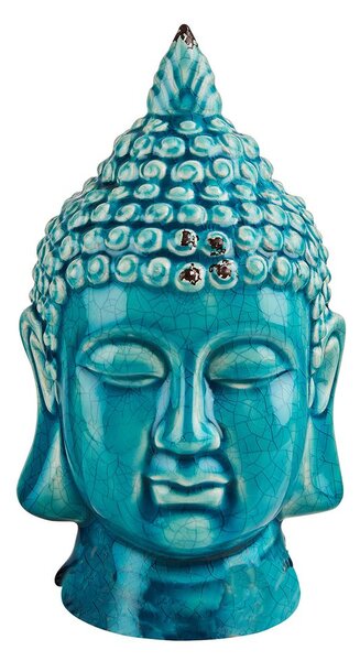 BUDDHA Hlava dekorační - tyrkysová