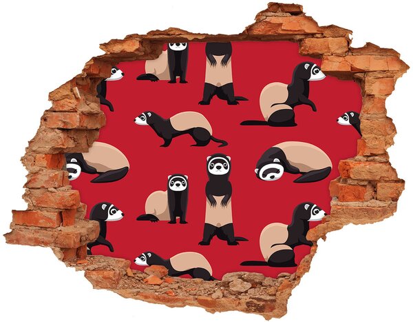 Díra 3D fototapeta nálepka Fretka nd-c-187601738