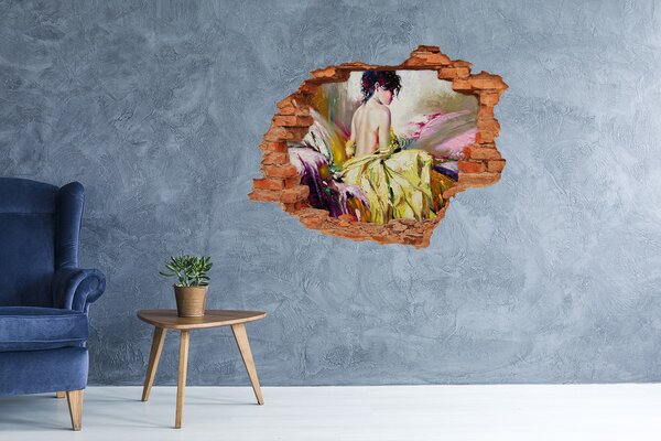 Díra 3D fototapeta nástěnná Polonahá žena nd-c-21651193