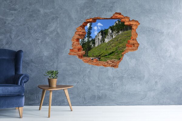 Díra 3D ve zdi nálepka Štíty hor nd-c-198514845