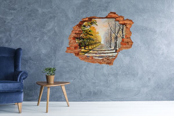 Díra 3D fototapeta nástěnná Podzim zima nd-c-26973667