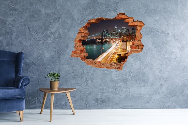 Fototapeta díra na zeď 3D New York noc nd-c-26643680