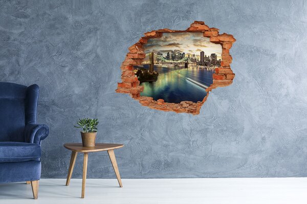 Fototapeta díra na zeď 3D Manhattan New York nd-c-30806367