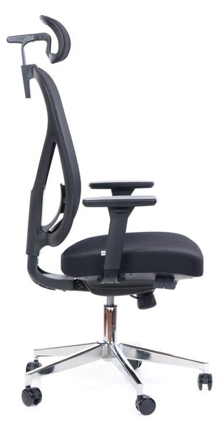Kancelářská ergonomická židle EPOQ - síťovaná záda, látka, černá