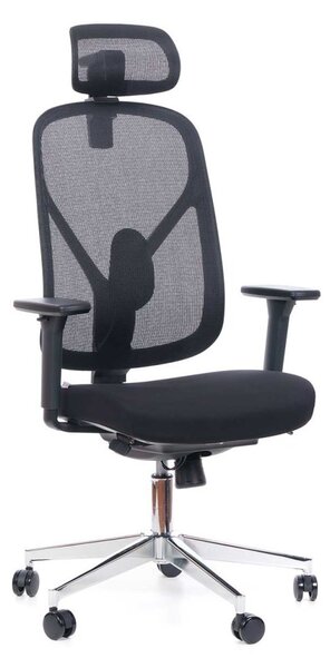 Kancelářská ergonomická židle EPOQ - síťovaná záda, látka, černá