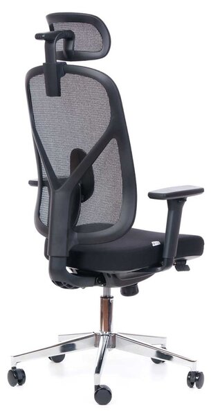 Kancelářská ergonomická židle EPOQ - síťovaná záda, látka, černá