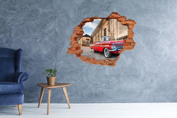 Foto fotografie díra na zeď Červený Chevrolet nd-c-28895632