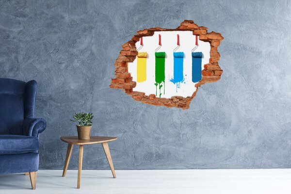 Díra 3D fototapeta nálepka Malířské válečky nd-c-33077580