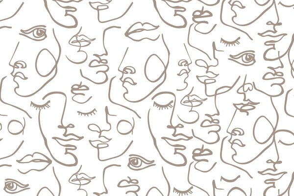 Fototapety Abstraktní tváře, Fototapety černobílé, w04121v1 : uwalls.cz